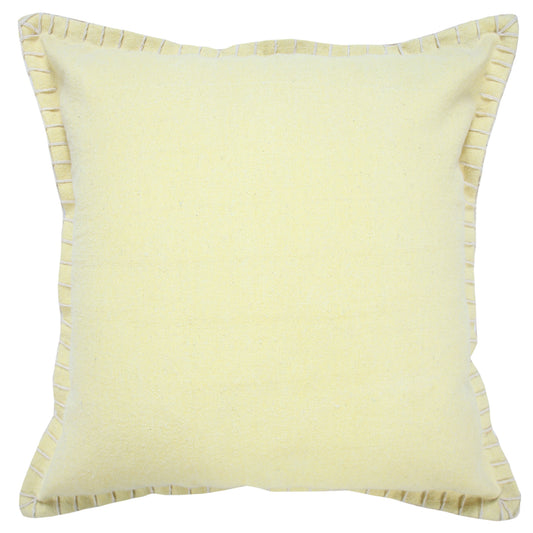 20" Light Yellow Cotton Throw Pillow